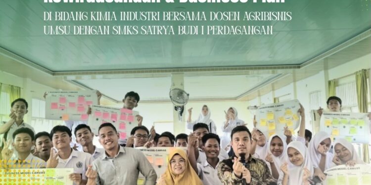 Fakultas Pertanian UMSU Latih Kewirausahaan dan Business Plan Siswa SMKS Satrya Budi I Perdagangan